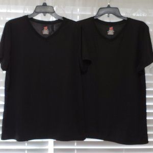 2 Black Hanes Cool Dry Tees XL